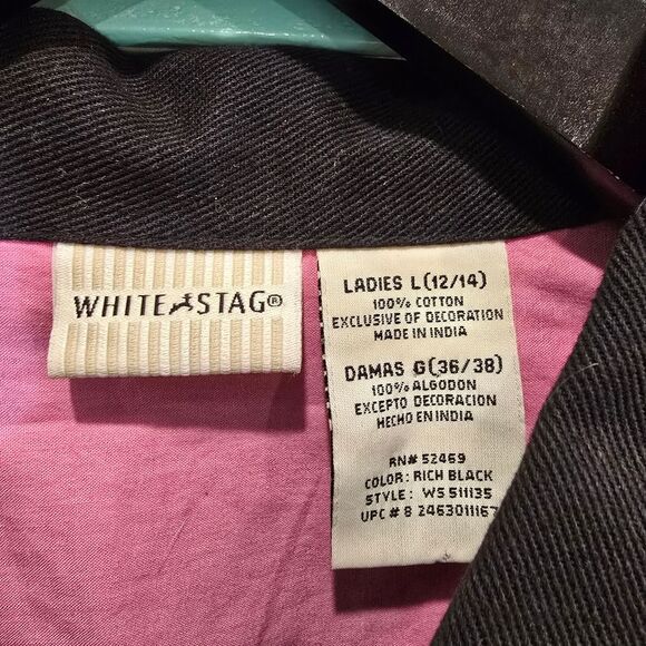 White Stag Black Jean Jacket with Floral Embroidery - Picture 3 of 4